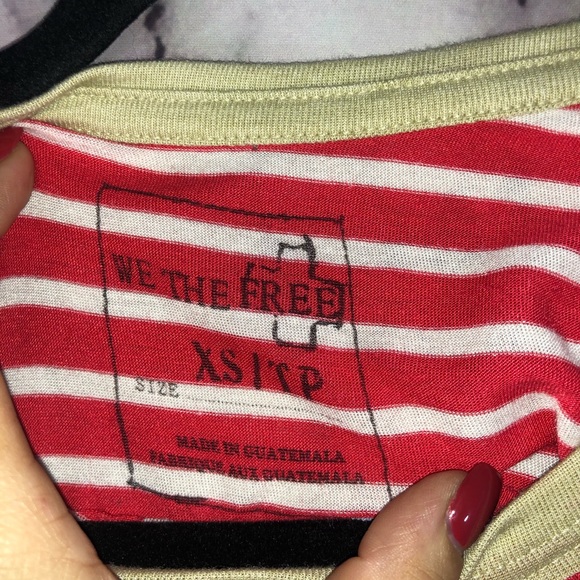 We the Free red striped tank XS - Picture 2 of 4